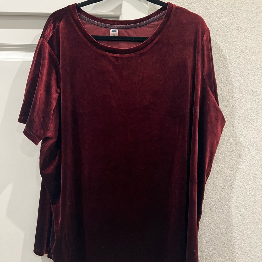 Old Navy Wine Velvet Shirt